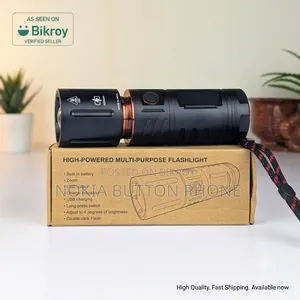 Rechargeable LED Flashlight With Telescopic Zoom Power Bank