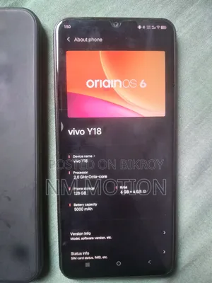 ভিভো ওয়াই১৮ ১২৮ জিবি ব্ল্যাক