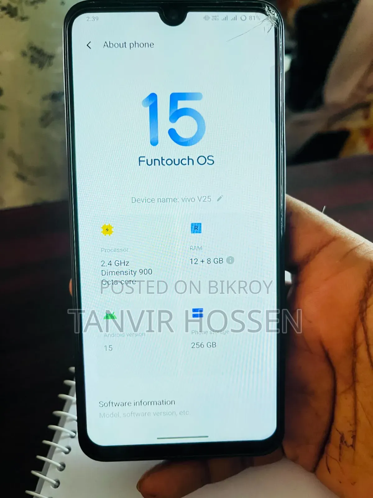 Vivo V25 256 GB Black