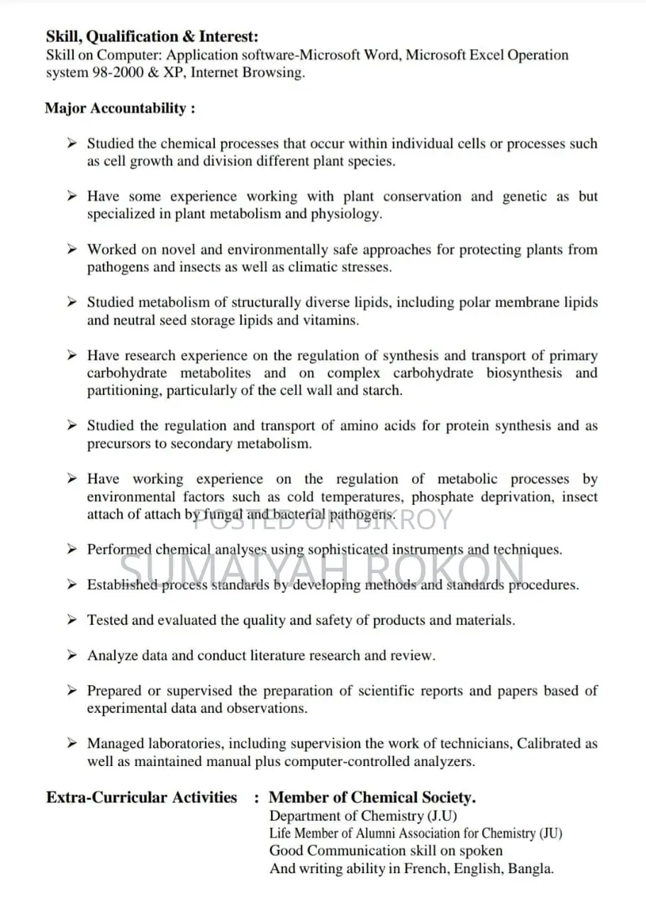 Customer Service CV