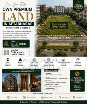 Land Sell in Aftabnagar Block C 3.5 Katha