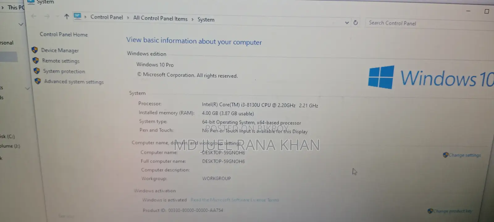Laptop Dell Inspiron 15 3000 4GB Intel Core i3 HDD+SSD 1TB