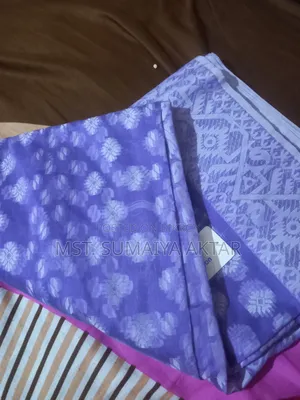 ল্যাভেন্ডার কটন জামদানি শাড়ি আনইউজড অথেনটিক শাড়ি