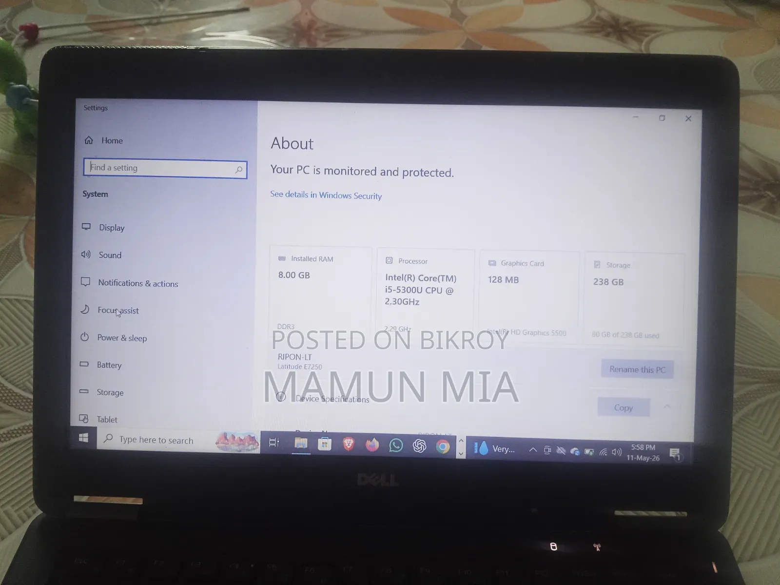 Laptop Dell Latitude 7490 8GB Intel Core i5 SSD 128GB