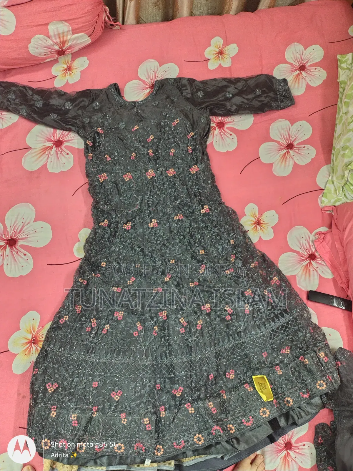 Indian Heavy Embroidery Long Gown with Dupatta | Brand New | XL