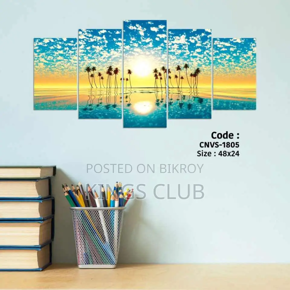 5 Part Luxury Canvas Wall Art for Home Decor (Size: 48x24 Inch)