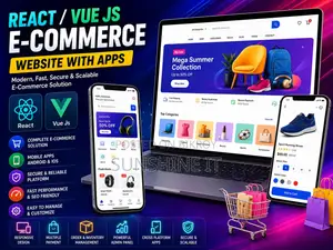 React / Vue Js E-Commerce Website With APPS