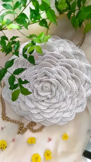 Crochet 3D Rose Flower Bag