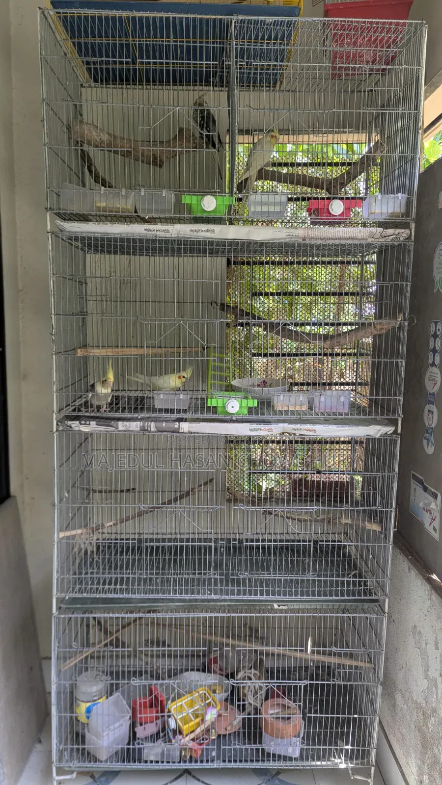 Bird Cage length 18 inches, width 36 inches