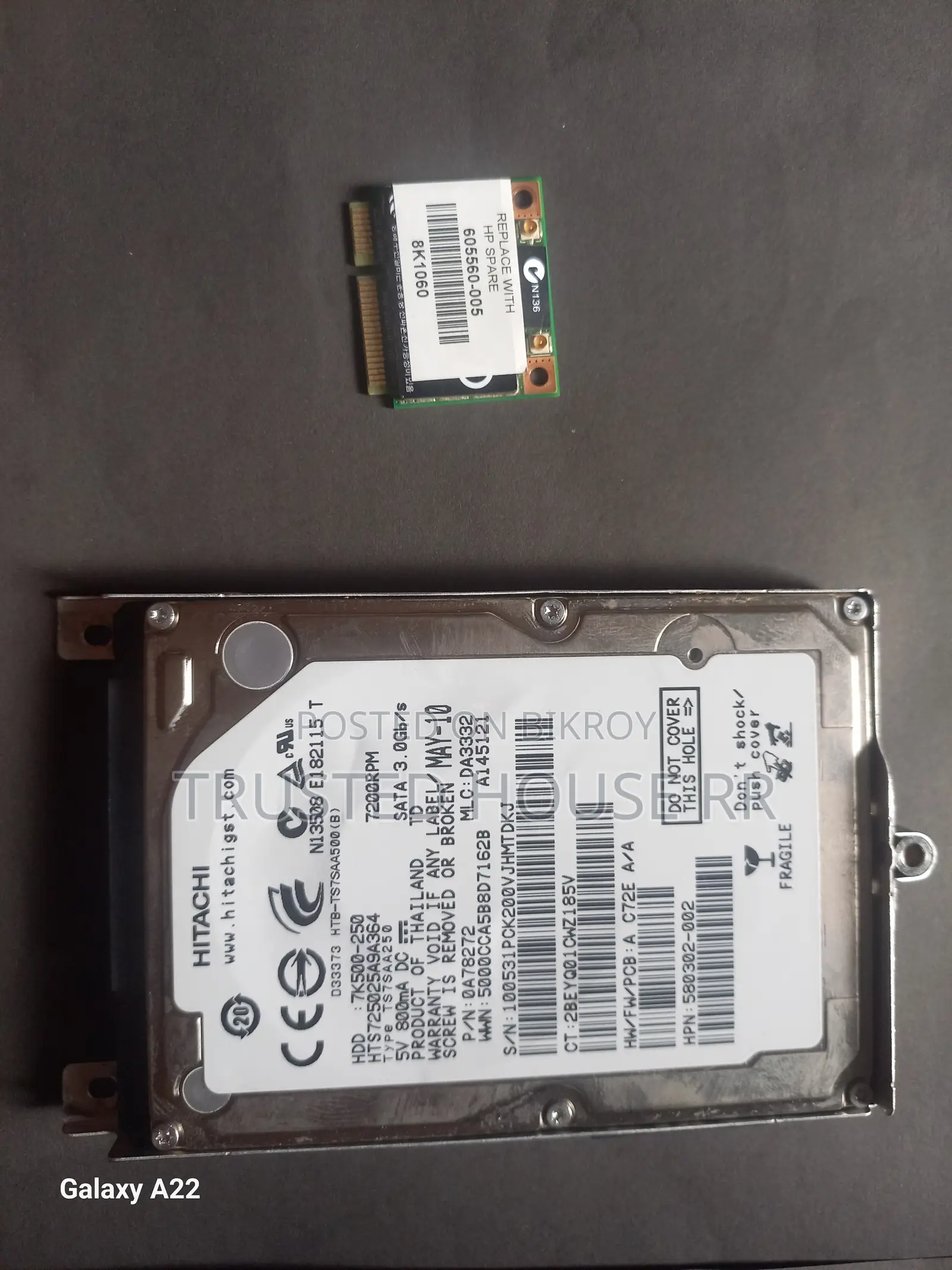 Laptop Parts - I3 3rd Gen, 2GB RAM, 500GB HDD, Wifi Card Charger