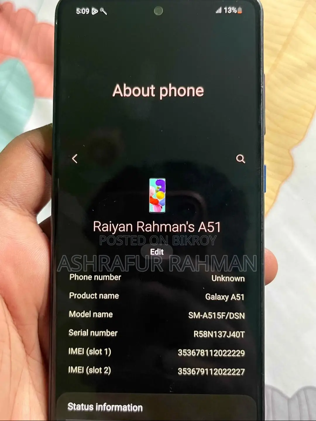Samsung Galaxy A51 64 GB Black