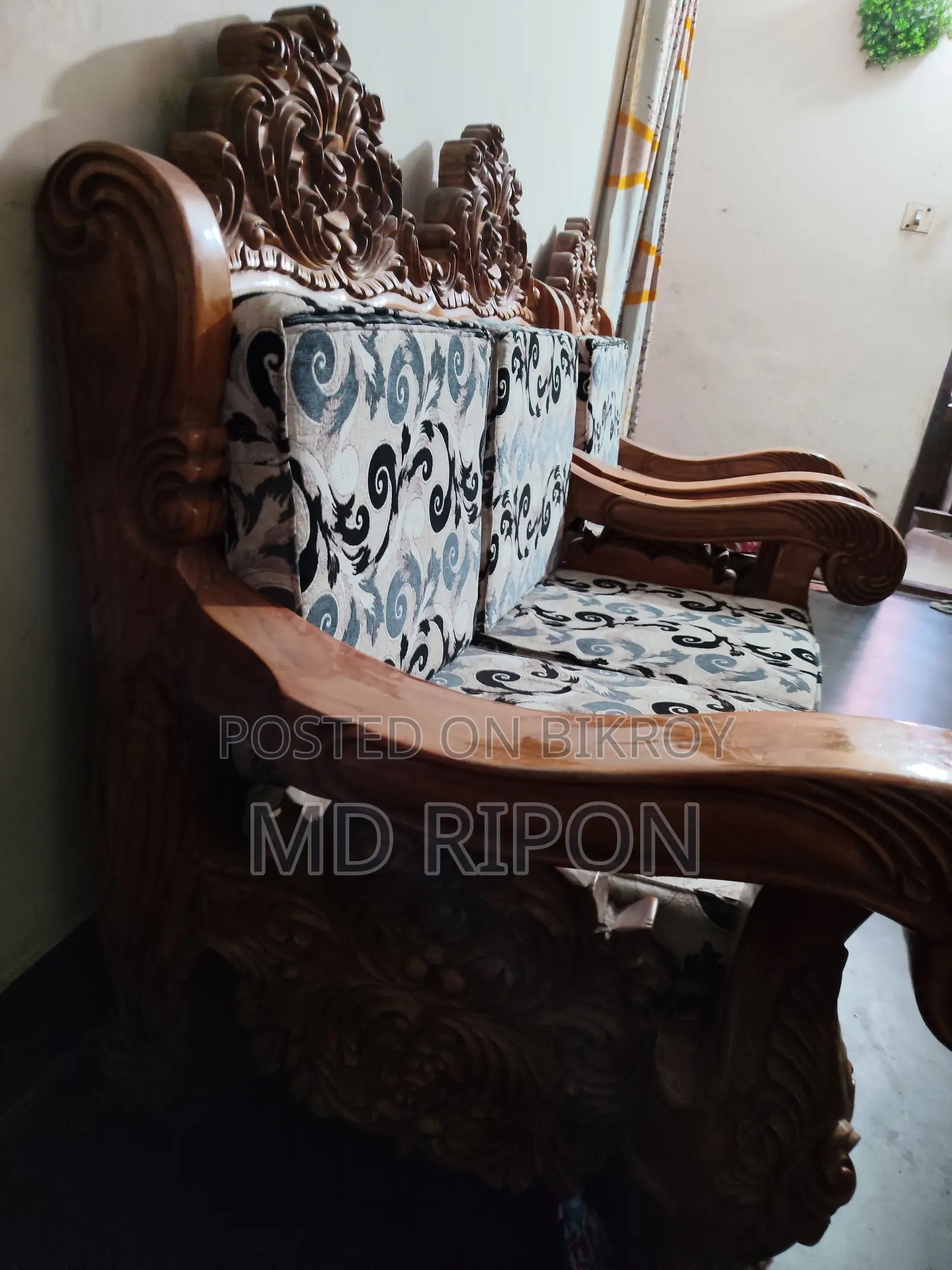 সেগুন কাঠের সোফা ৫ পিসের সেট