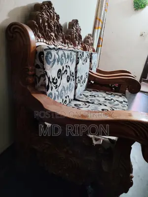 সেগুন কাঠের সোফা ৫ পিসের সেট