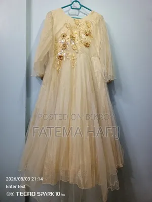 গোল্ডেন ফ্লোর লেন্থ গাউন