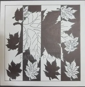 Black and White Leaf Pattern Design