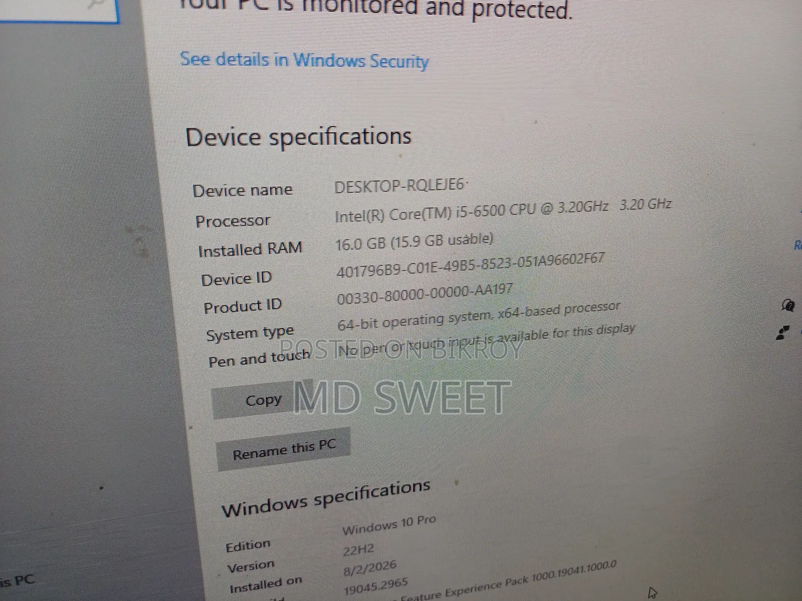 Gigabyte GA-H110MSTX-HD3-ZK 16GB Intel Core I5 SSD 256GB