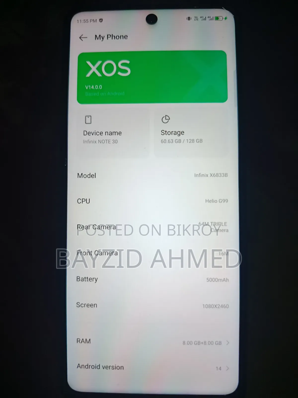 ইনফিনিক্স নোট ৩০ ১২৮ জিবি ব্লু