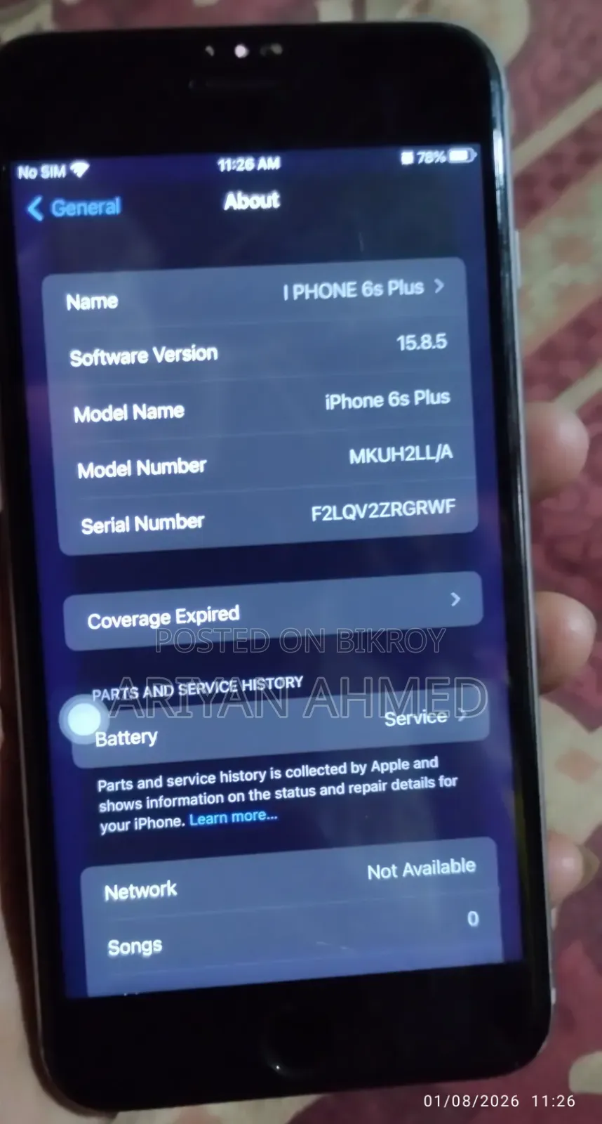 Apple iPhone 6s Plus 16 GB Silver