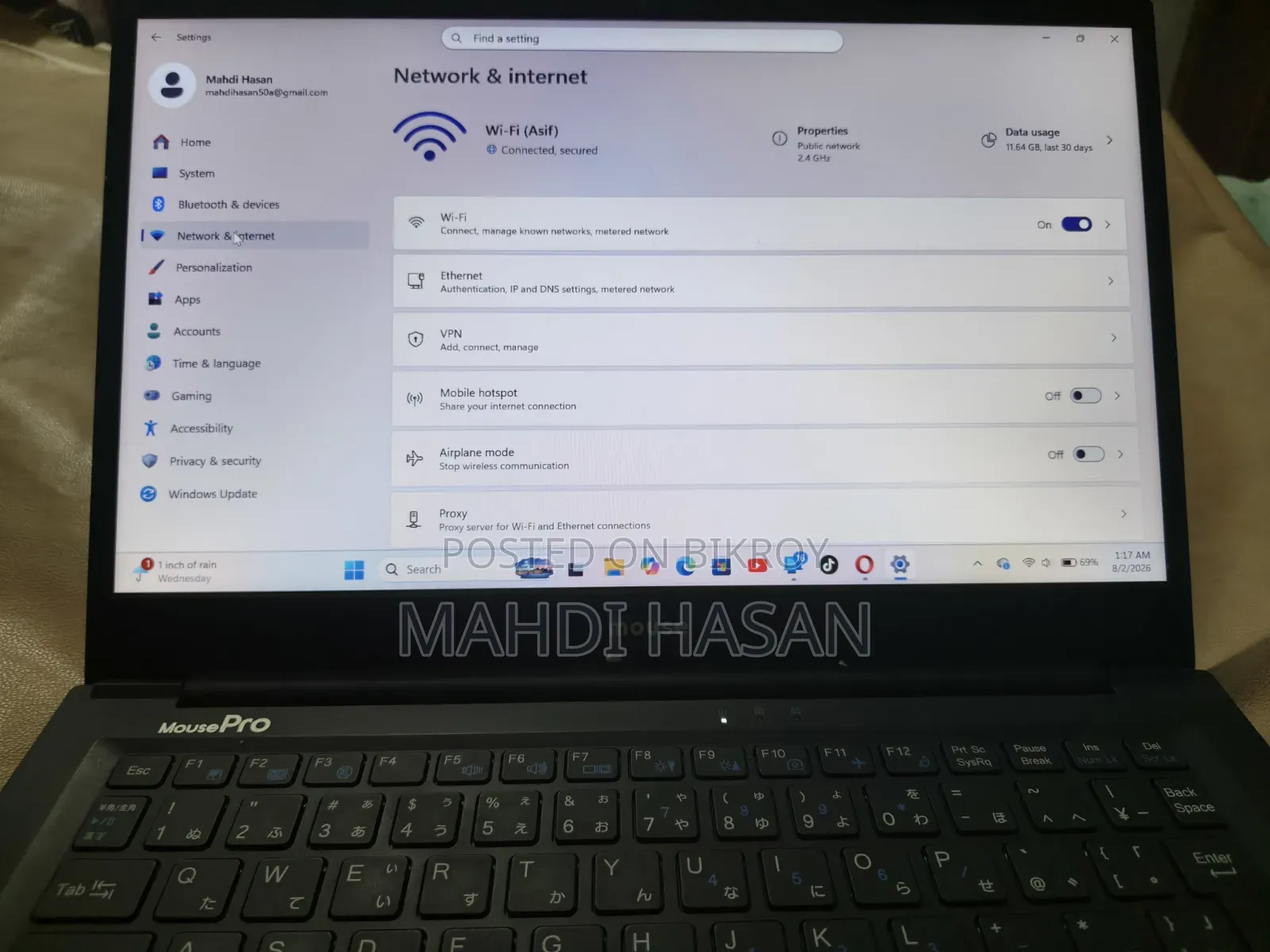Laptop 8GB Intel Celeron SSD 256GB