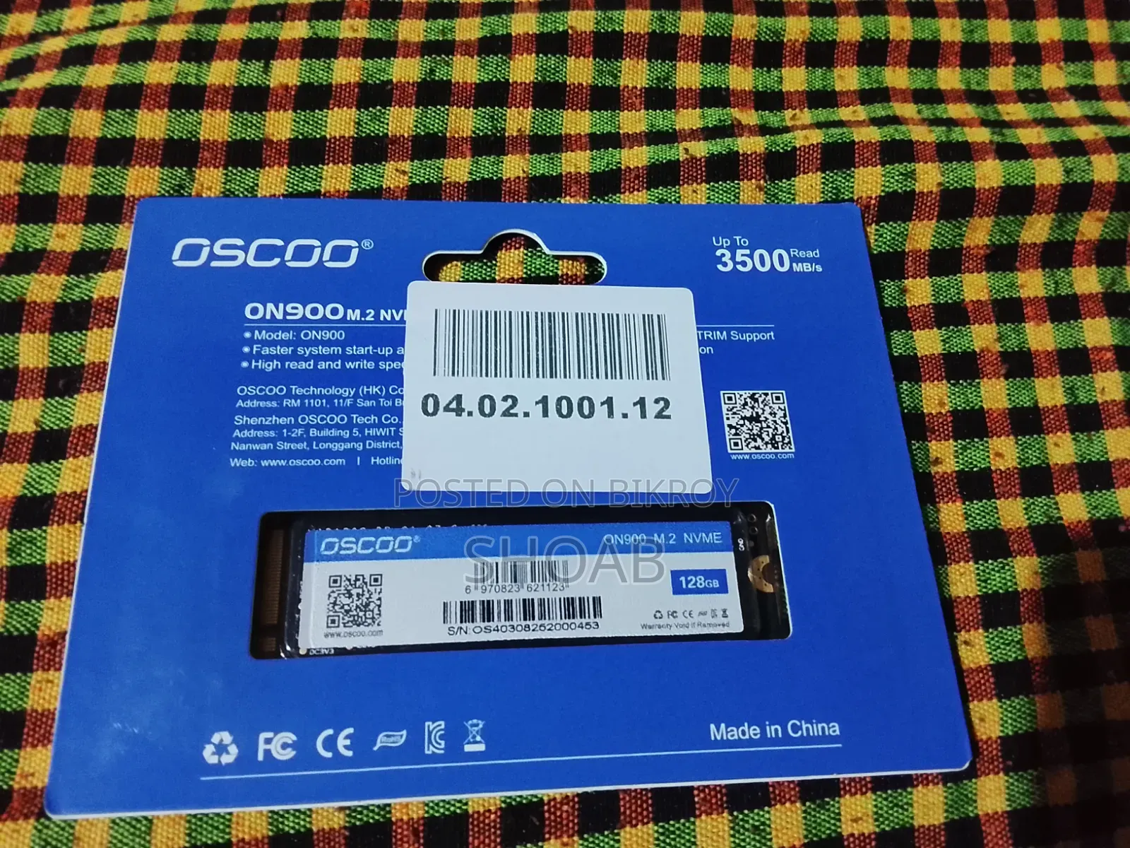 Oscoo On900 M.2 Nvme 2280 SSD 3×4 Gen Warranty 4 Years+