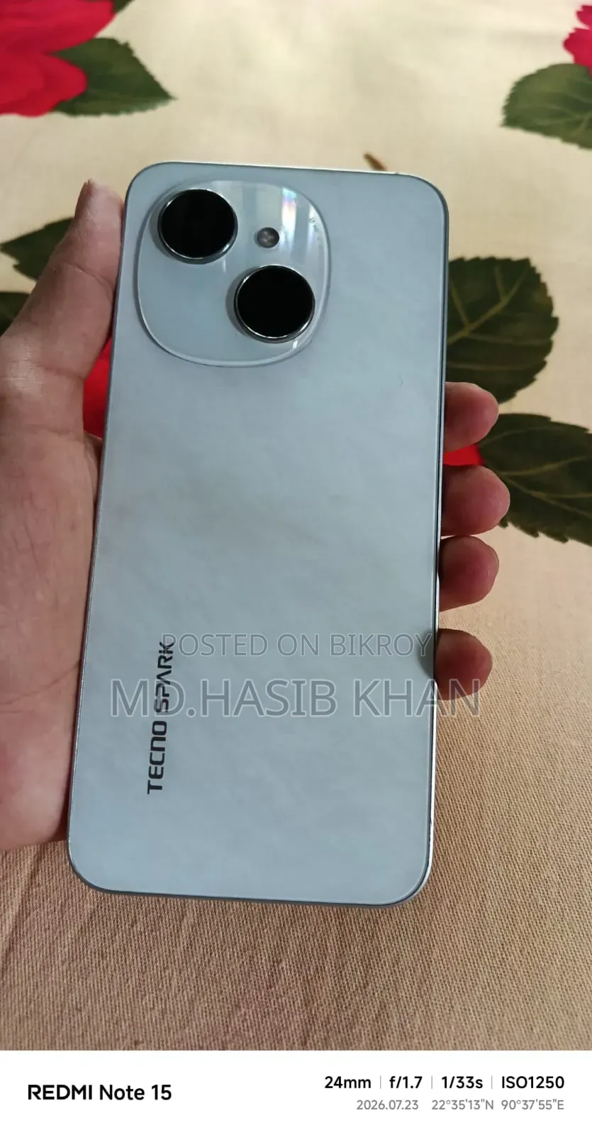 নতুন টেকনো স্পার্ক গো ১২৮ জিবি সিলভার
