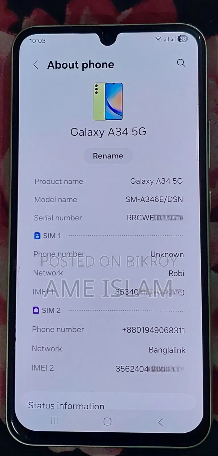 Samsung Galaxy A34 5G 128 GB Rose Gold