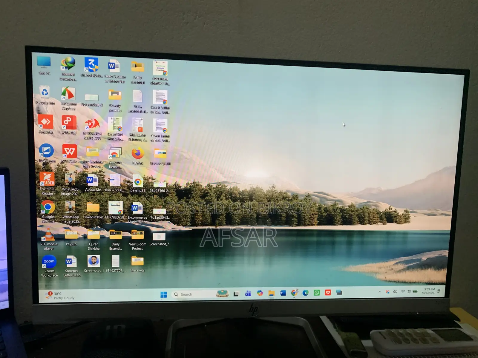 HP 22fw 21.5 IPS Full HD LED Monitor (White)
