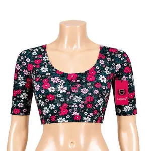 Flexible Digital Printed Short Sleeve Blouse for Women