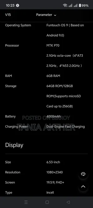 Vivo 64 GB Blue