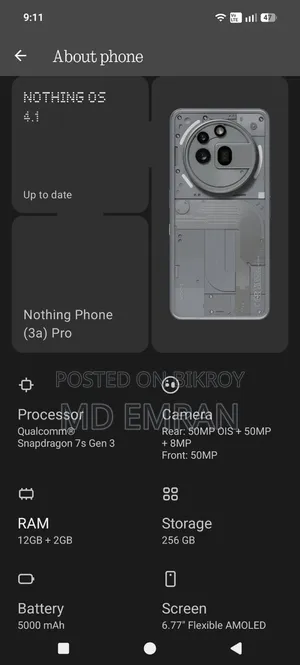 Nothing Phone 3a Pro 256 GB White