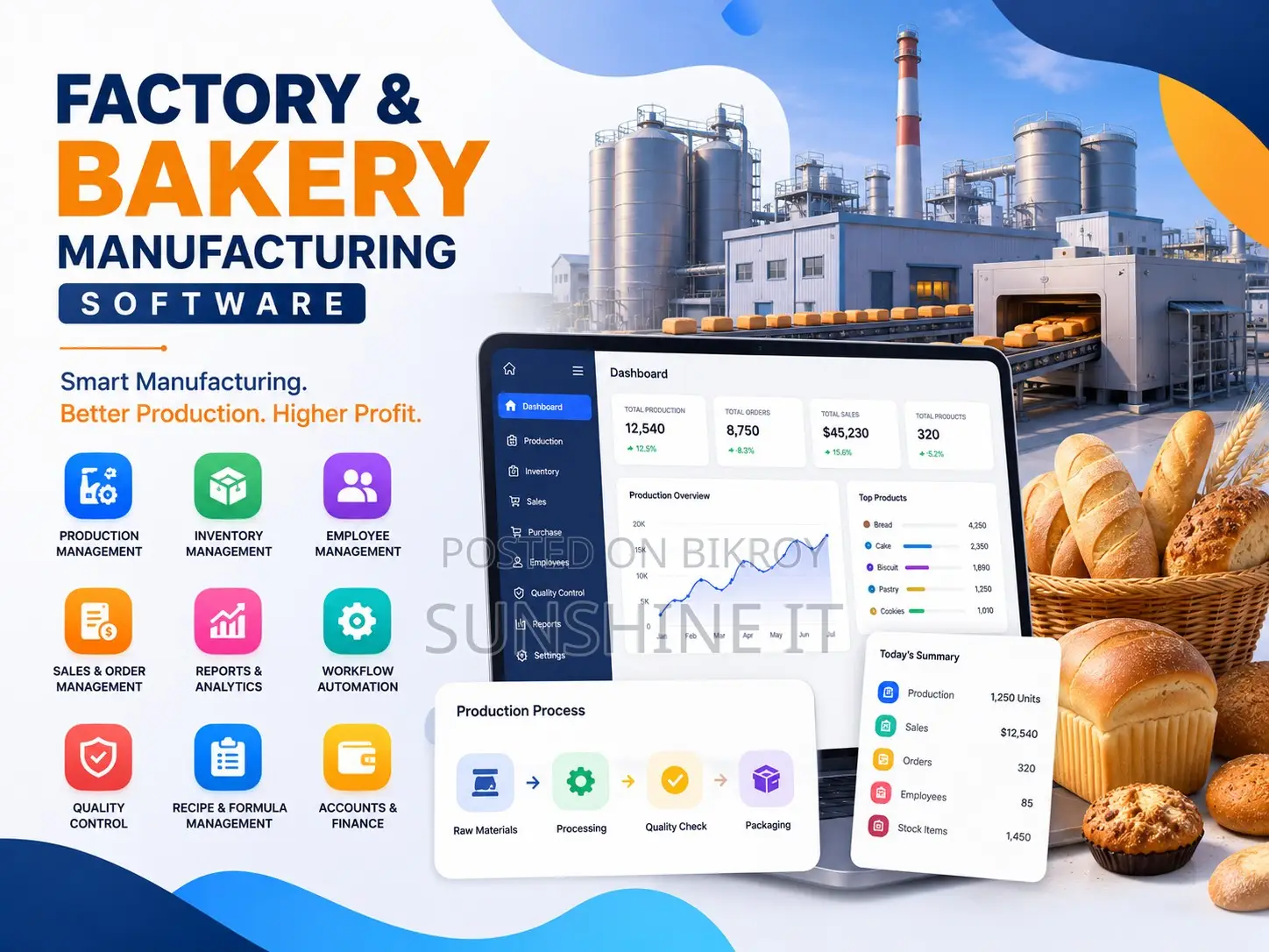 Factory Bakery Manufacturing Software