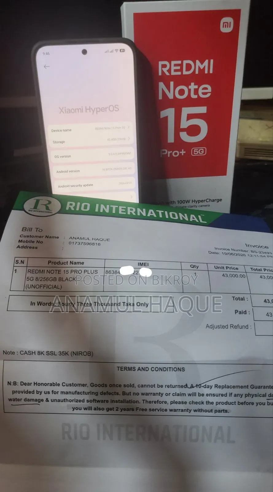 Xiaomi Redmi Note 15 Pro+ 256 GB Black