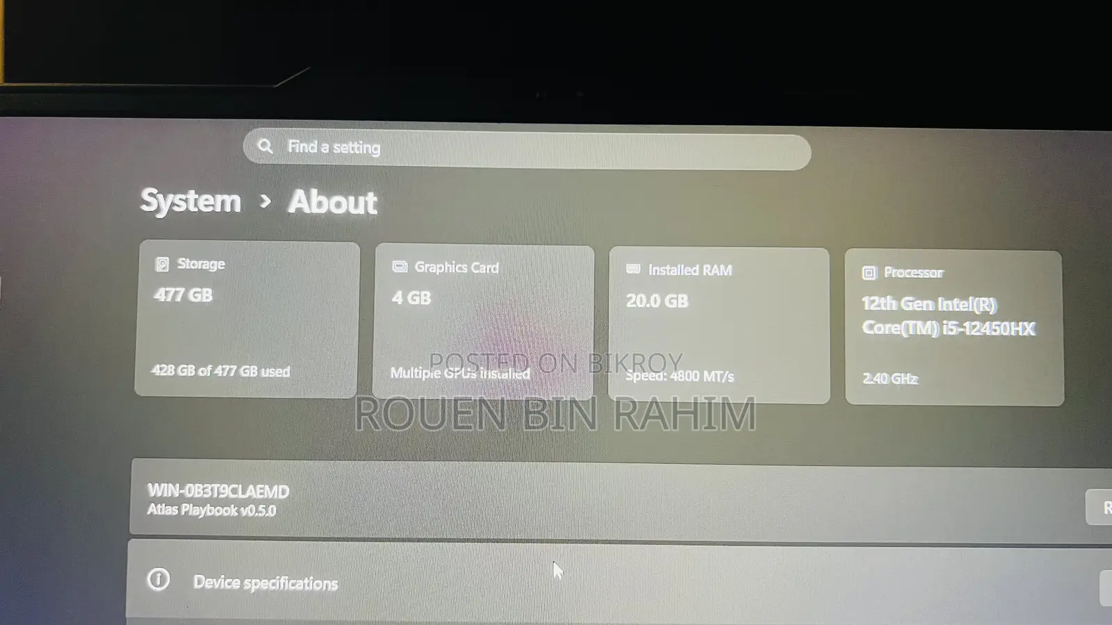 Laptop Lenovo LOQ 15IRH8 20GB Intel Core I5 SSD 512GB
