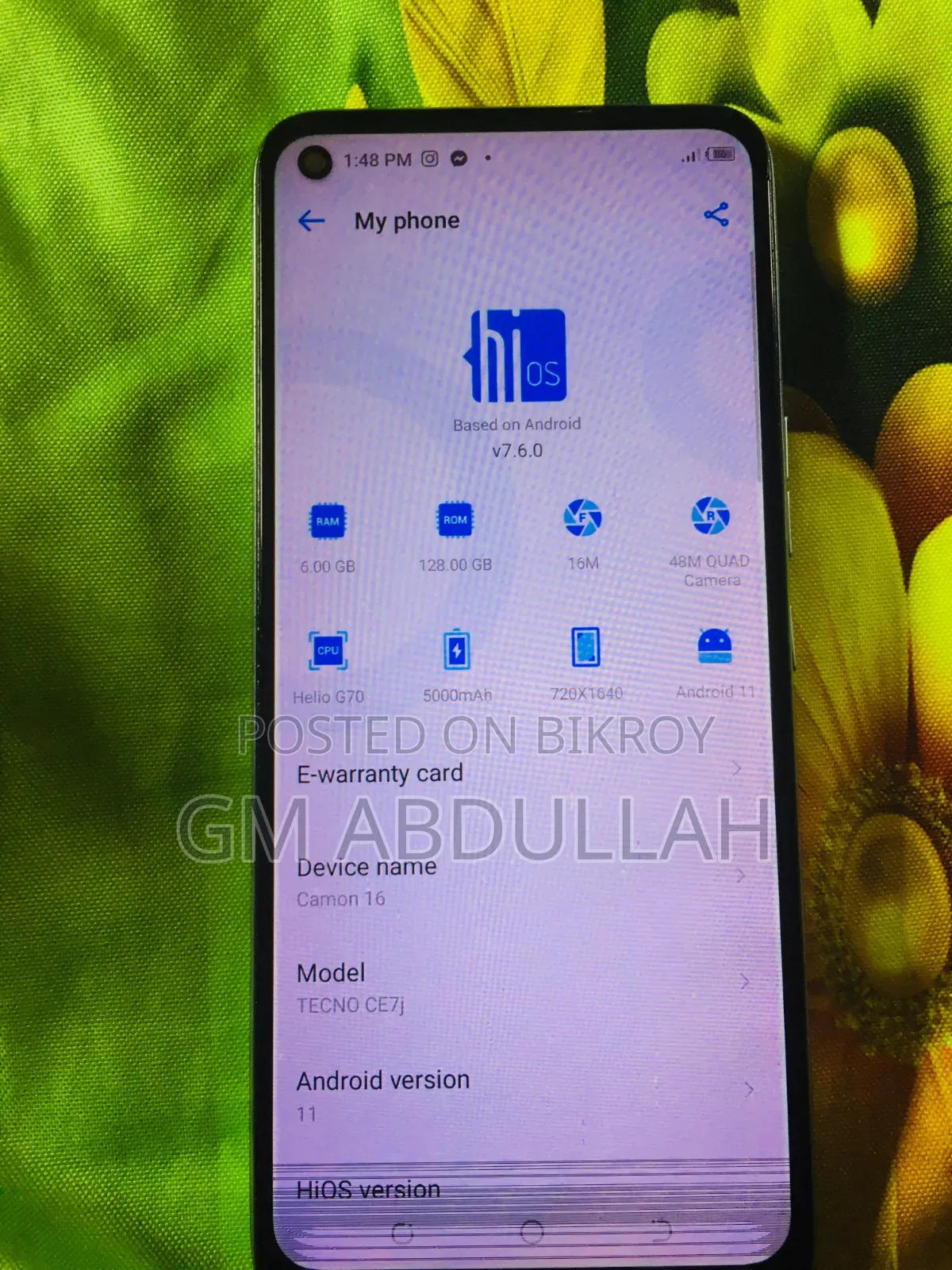 Tecno Camon 16 128 GB Silver