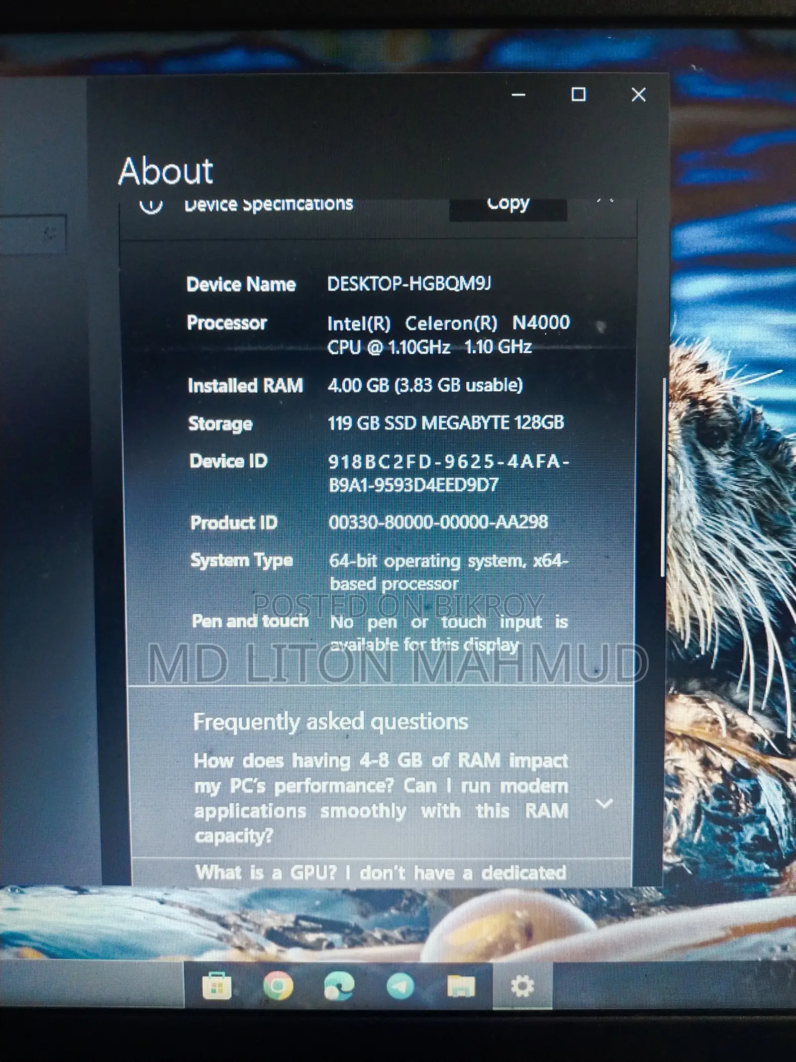 Laptop Lenovo Ideapad 3 4GB SSD 128GB