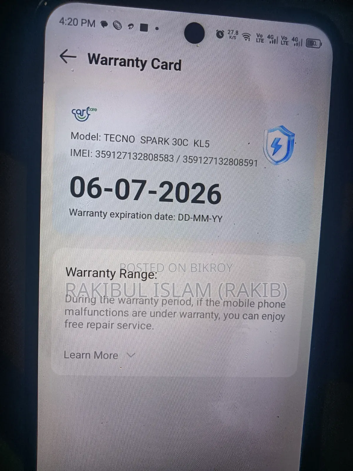 Tecno Spark 30C 128 GB Black