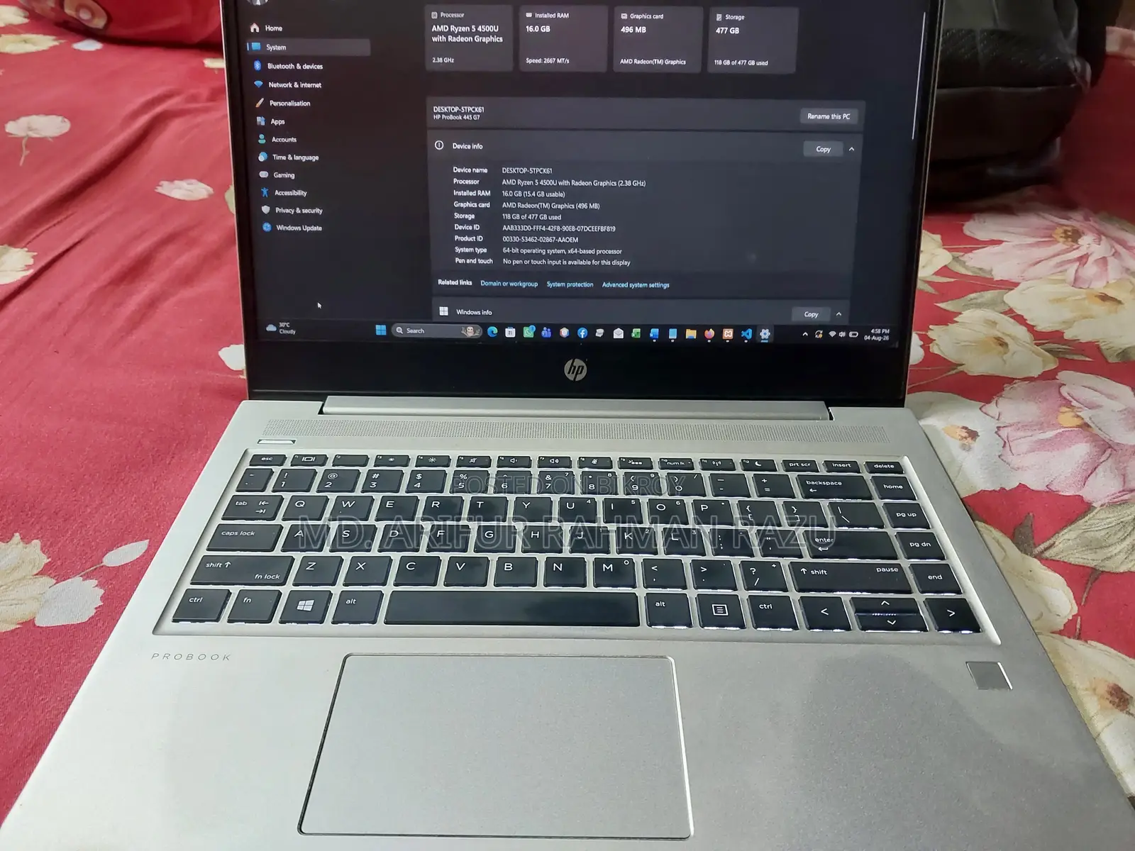 Laptop HP ProBook 445 G8 16GB AMD Ryzen 5 SSD 512GB