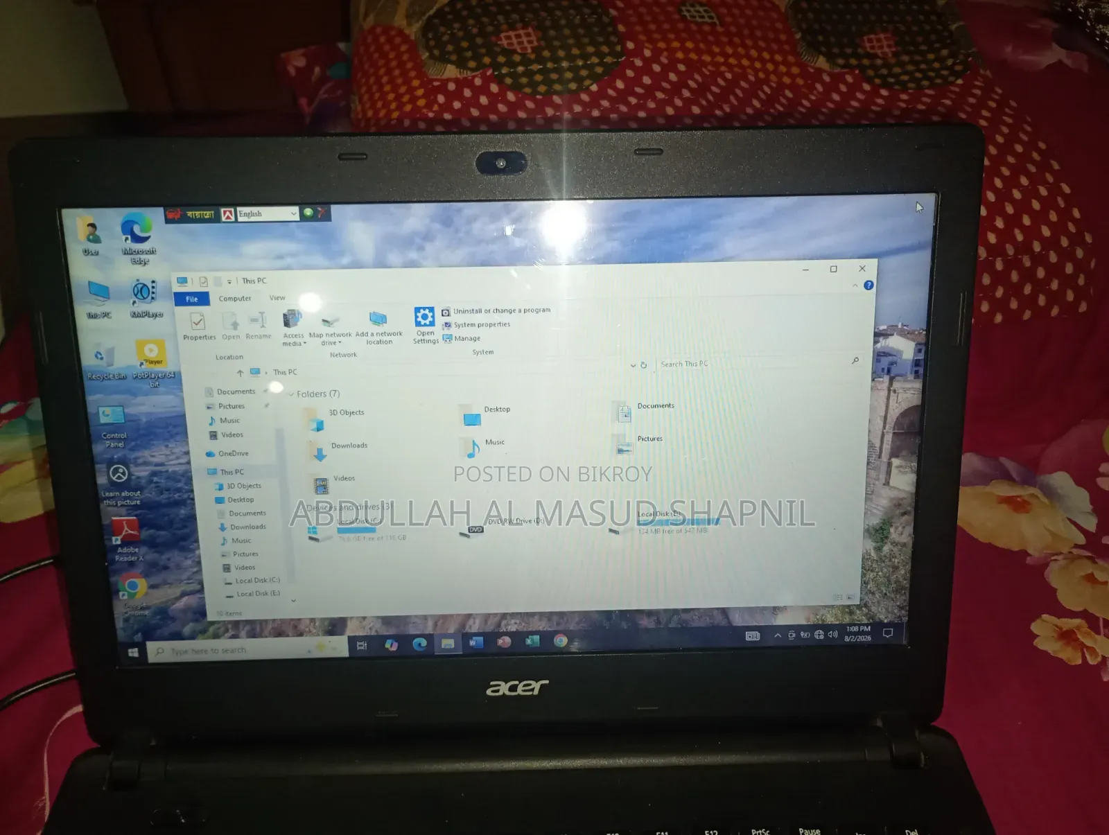 Laptop Acer Aspire ES1-431 4GB Intel Pentium SSD 128GB