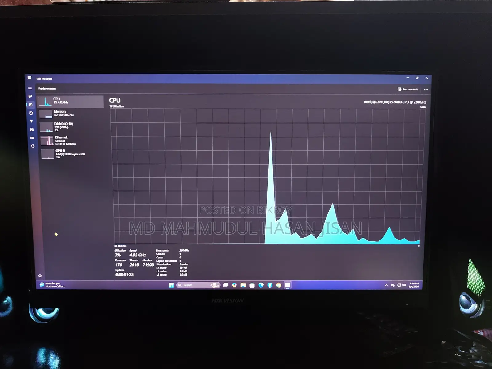 Desktop Computer 16GB Intel Core i5 SSD 256GB