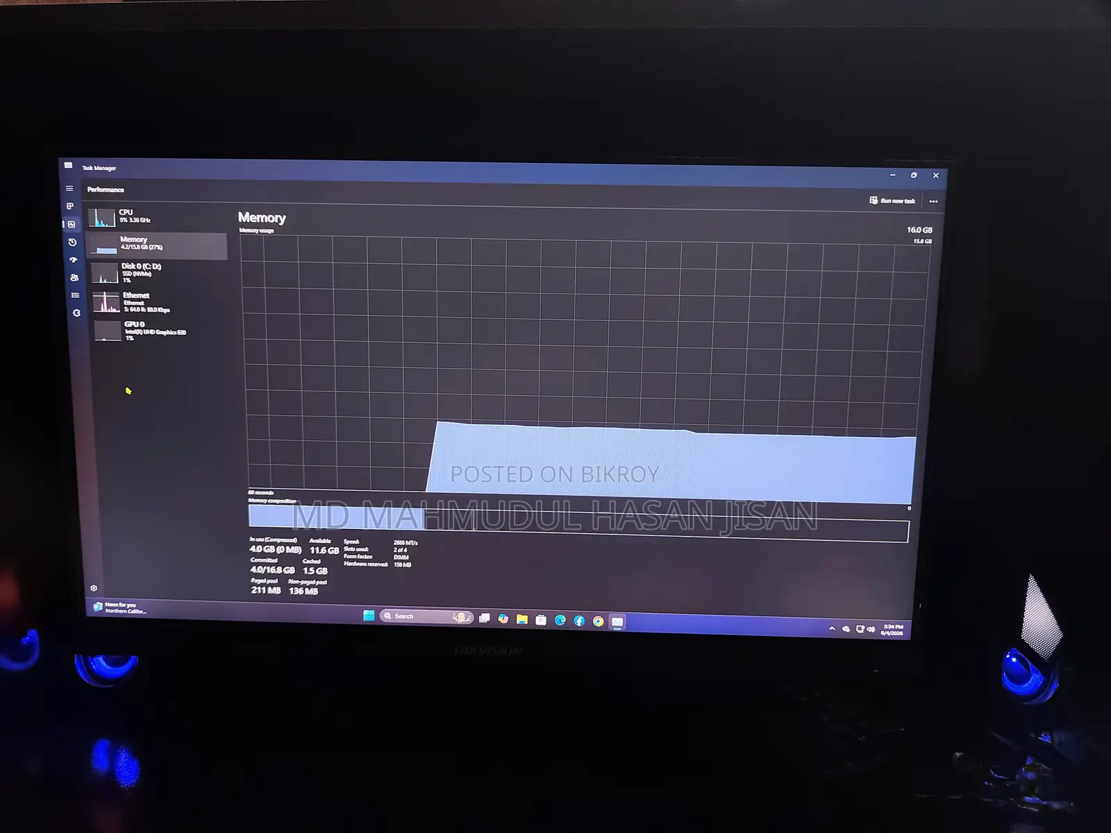 Desktop Computer 16GB Intel Core i5 SSD 256GB