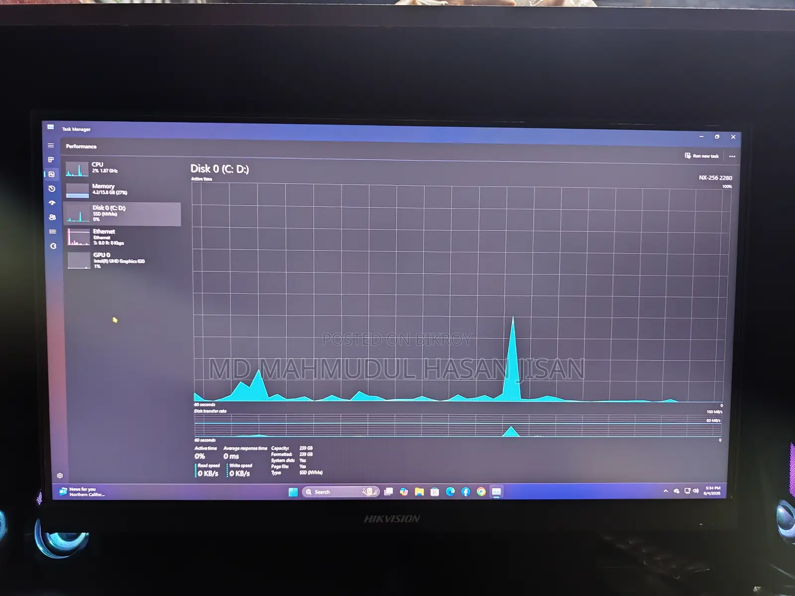 Desktop Computer 16GB Intel Core i5 SSD 256GB