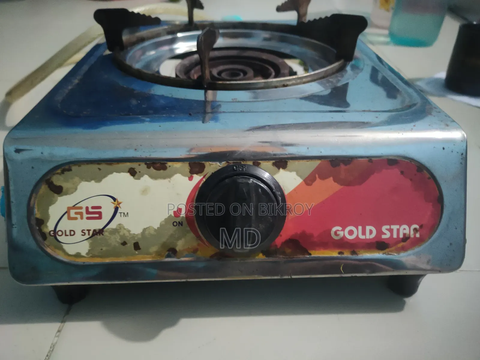 Gold Star Branded Single Burner Stainless Steel Gas Stove.