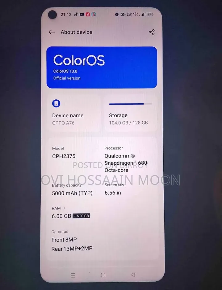 Oppo A76 128 GB Black