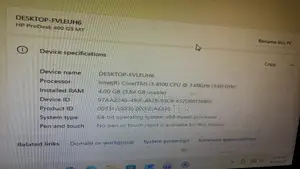 Desktop Computer HP ProDesk 400 G5 4GB Intel Core I3 HDD 128GB