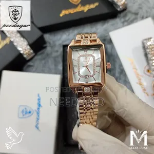 পোয়েডগার ৭৮৫ লাক্সারি ক্রিস্টাল রেক্টাঙ্গুলার কোয়ার্জ উইমেন্স ওয়াচ | ৪ কালার