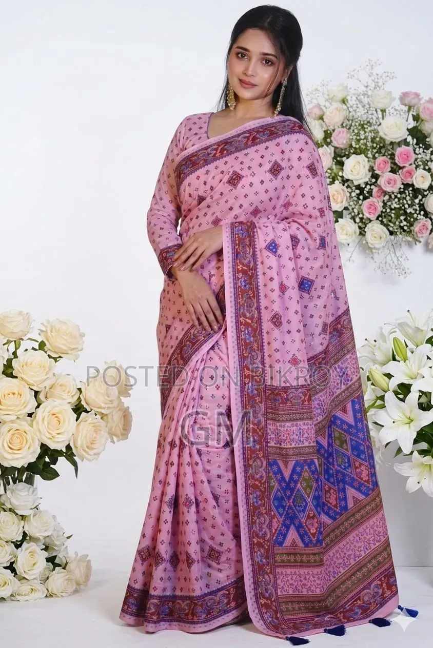 Cotton Skin Print Sharee With Blouse Piece