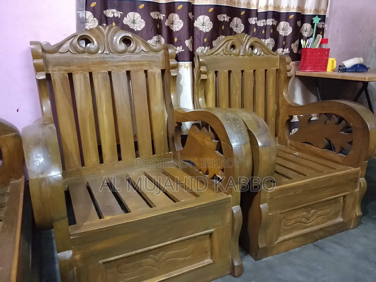 Korai Wood Three-Piece Sofa Set