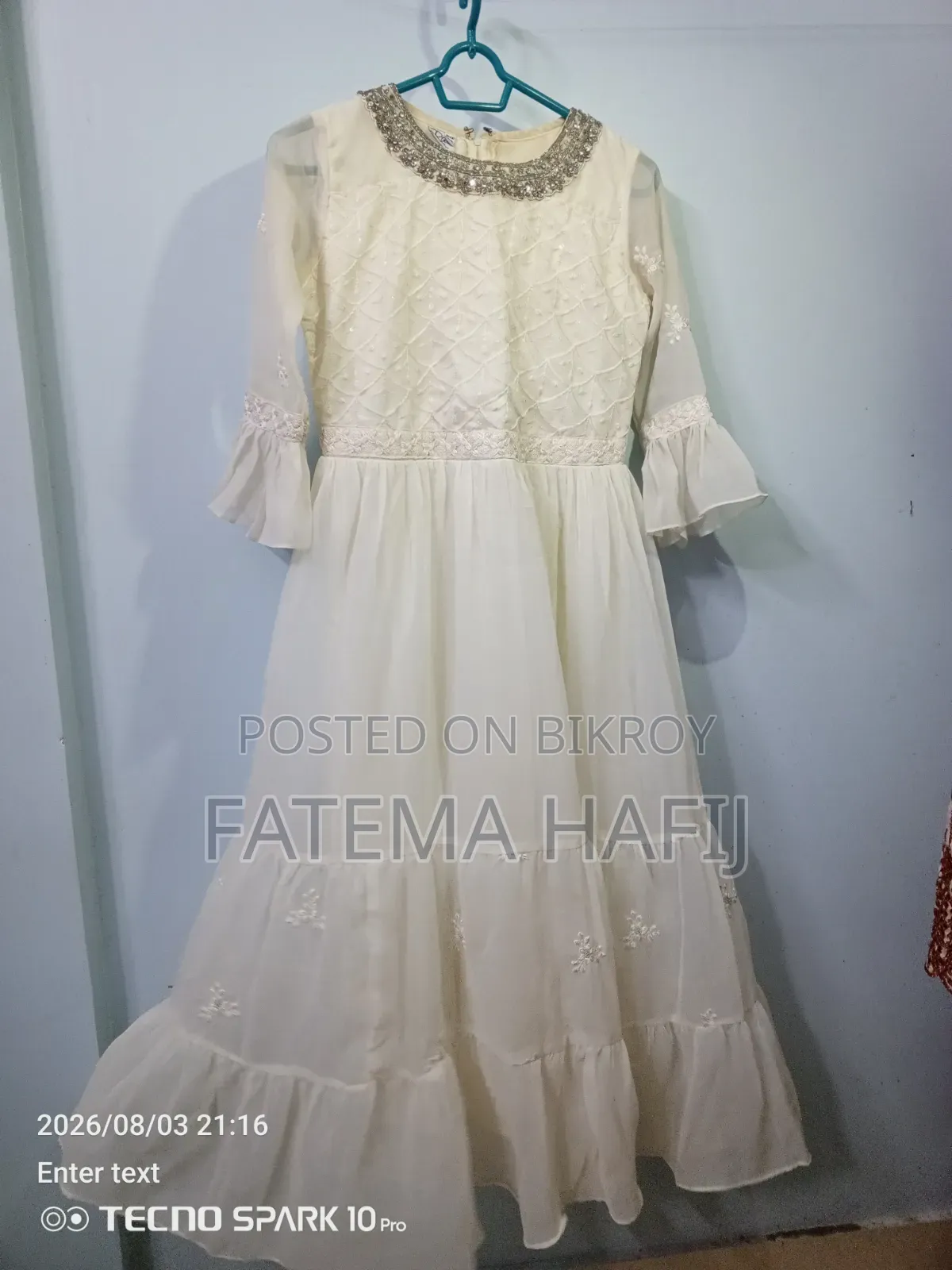 Original Indian White Party Dress With Coat