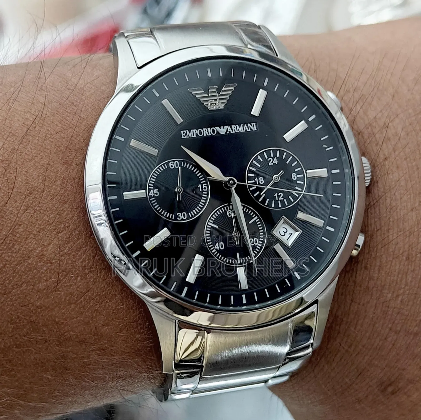EMPORIO ARMANI Chronograph Quartz Men's Watch Black Dial