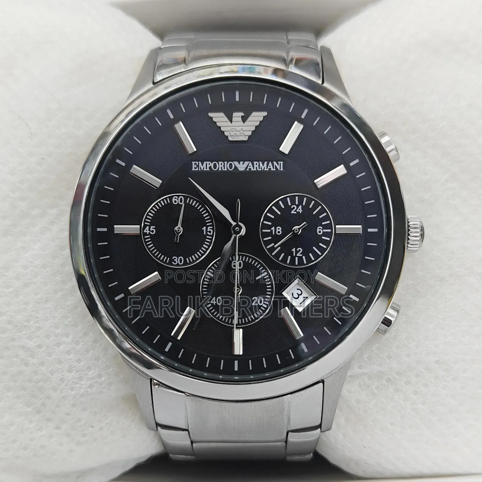 EMPORIO ARMANI Chronograph Quartz Men's Watch Black Dial